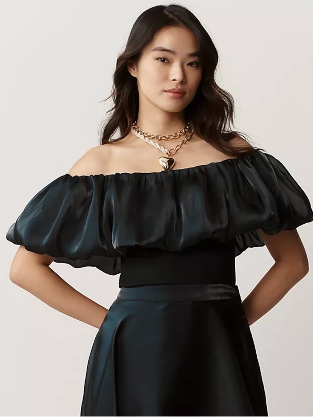 NWT ANTHROPOLOGIE Off-Shoulder Bubble Blouse M